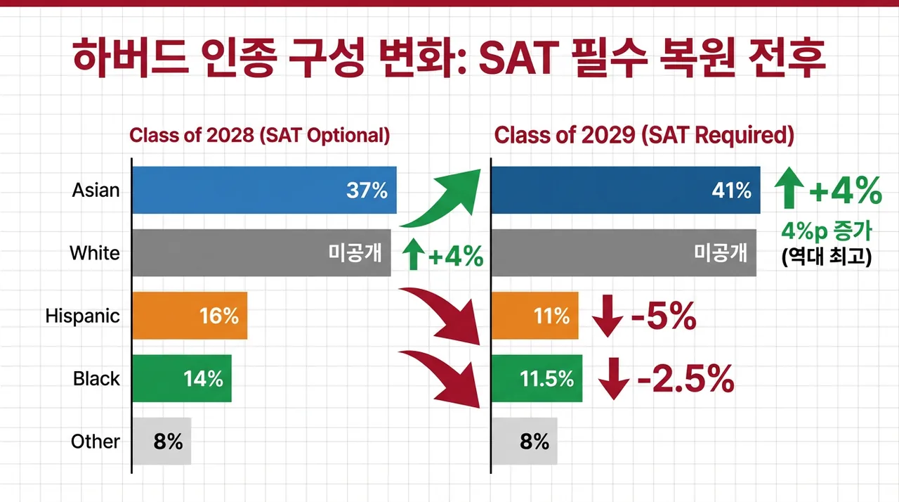 하버드가 SAT를 되살렸습니다. 그리고 한국 학생 비율이 급등했습니다. — 본문 이미지 1